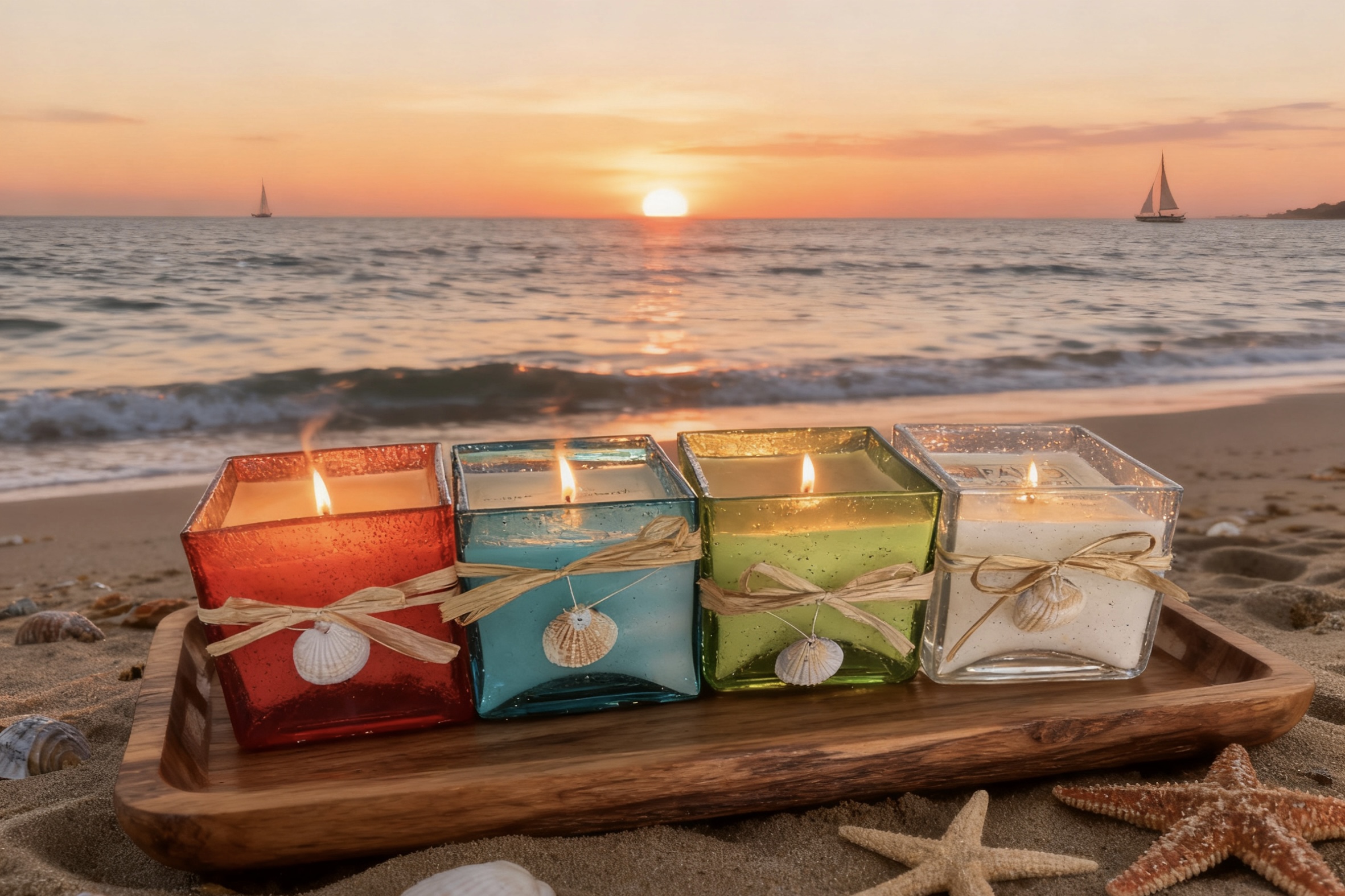 Square Bubble Glass candle